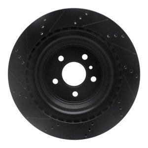 Mercedes-Benz GLS450 Brake Rotor (1) - Rear Right - R1 Concepts - Drilled & Slotted - Black - `13-`19